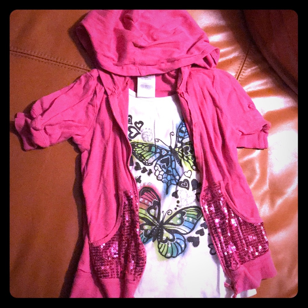 Girls T-shirt with made on jacket size 6/6X